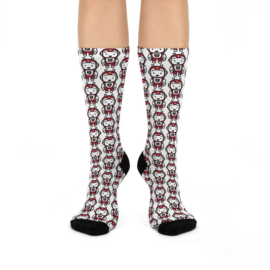 BB Bot Red Character Cushioned Crew Socks for All Ages