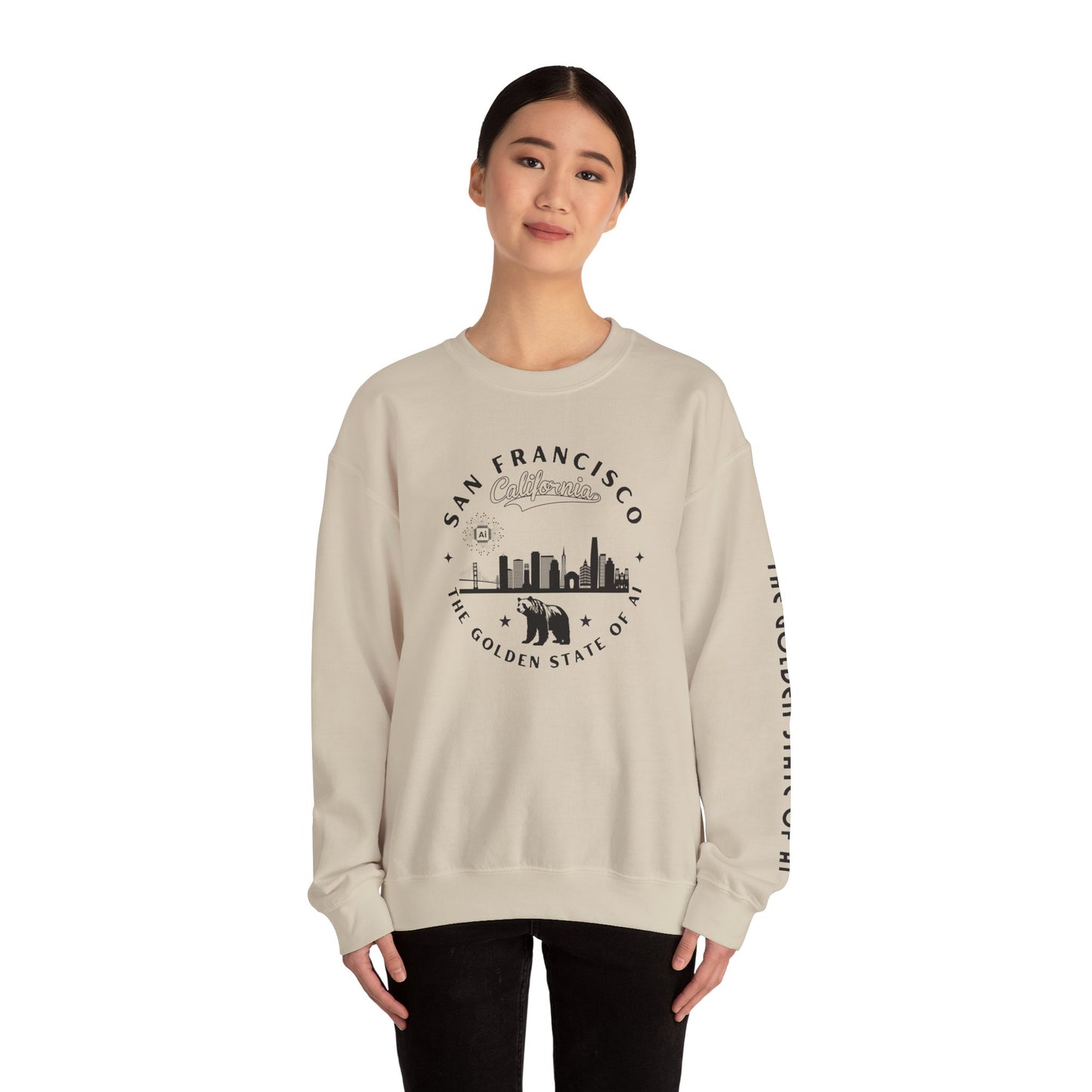 San Francisco CA The Golden State of AI - Crewneck Unisex Sweatshirt