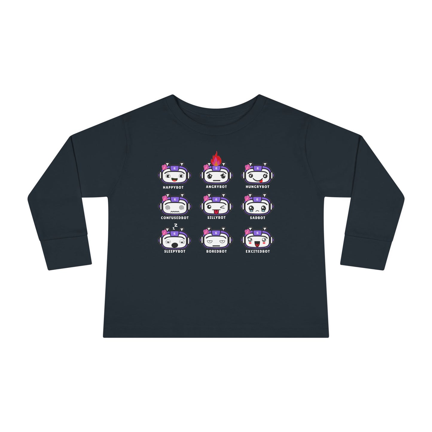 Toddler Robot Emotions (Girl) - Long Sleeve Tee