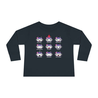 Toddler Robot Emotions (Girl) - Long Sleeve Tee