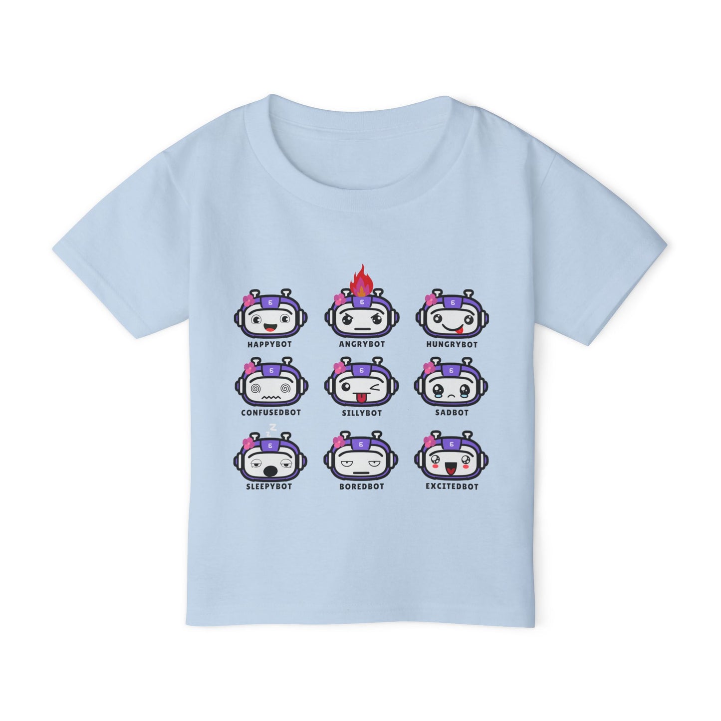 Toddler Robot Emotions (Girl) Short Sleeve Tee