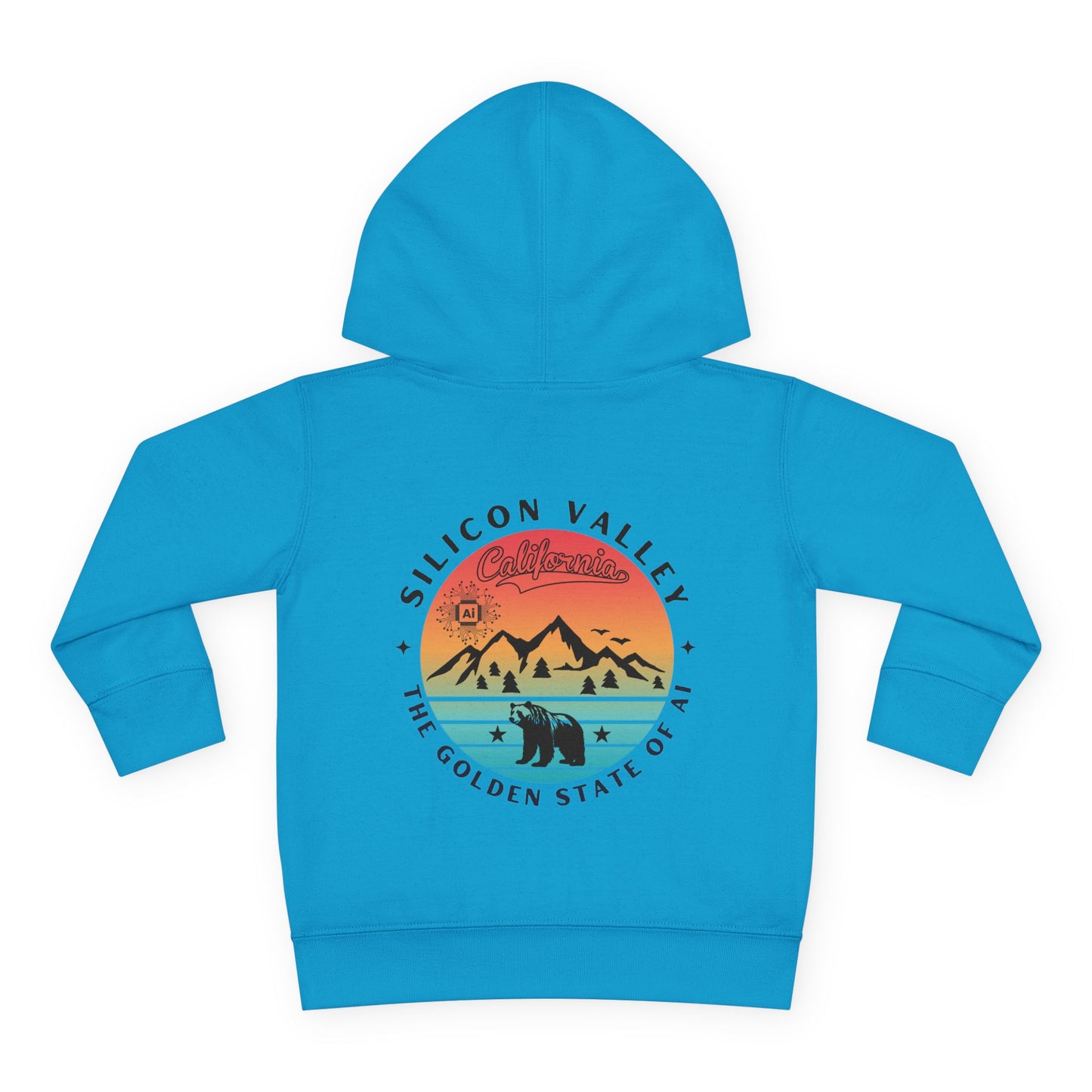 Silicon Valley CA The Golden State of AI - Toddler Tech Themed Hoodie