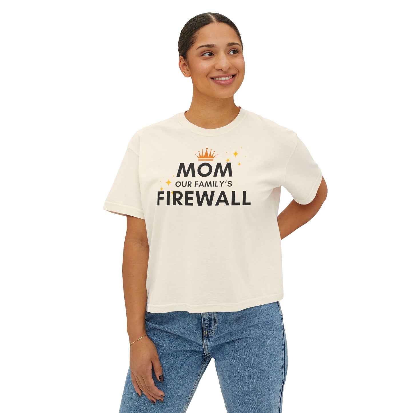 Mom, Our Family's Firewall Boxy Trendy Tee