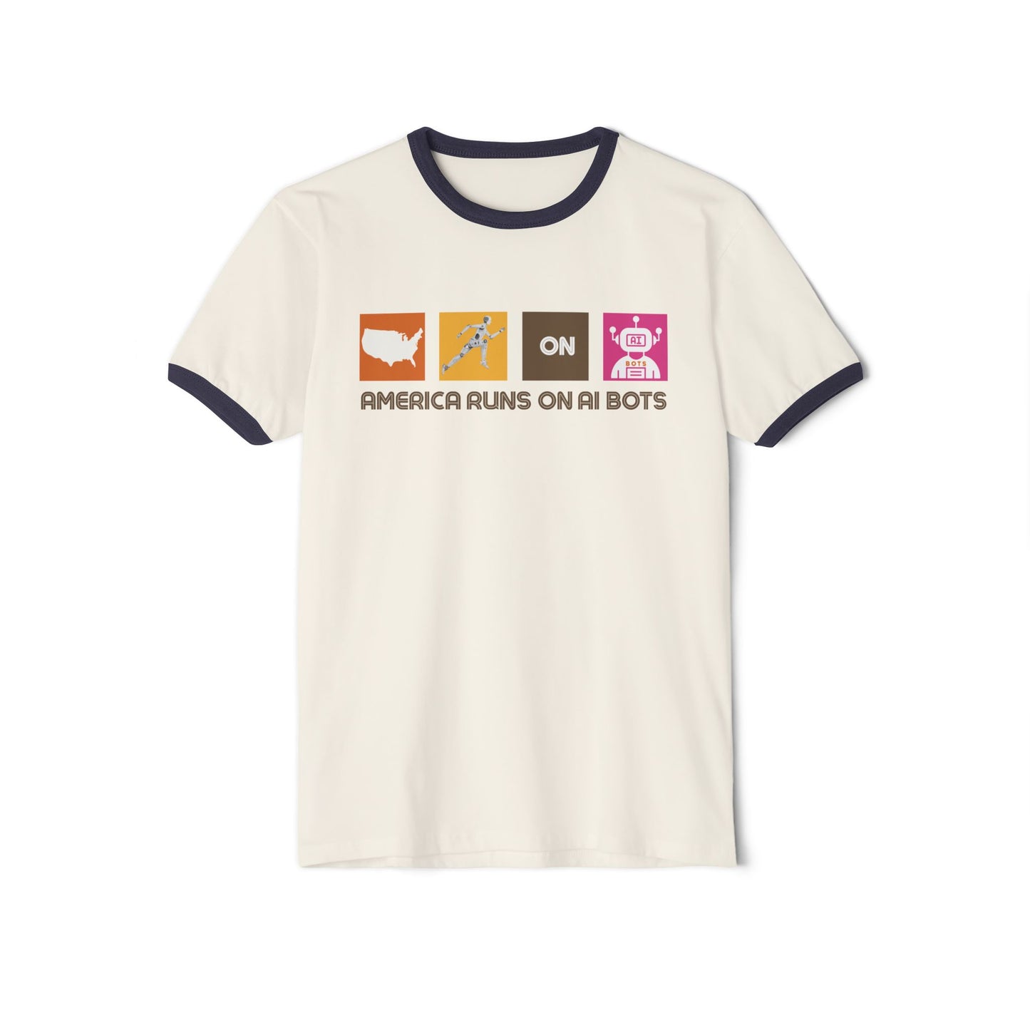 America Runs on AI Bots - Retro Unisex Tee