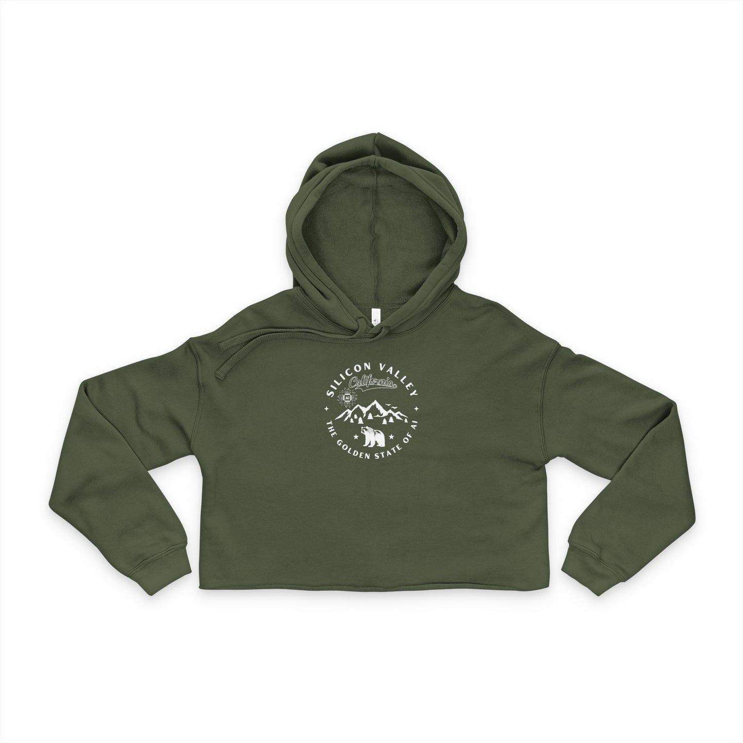 Silicon Valley CA The Golden State of AI - Women Cropped Hoodie