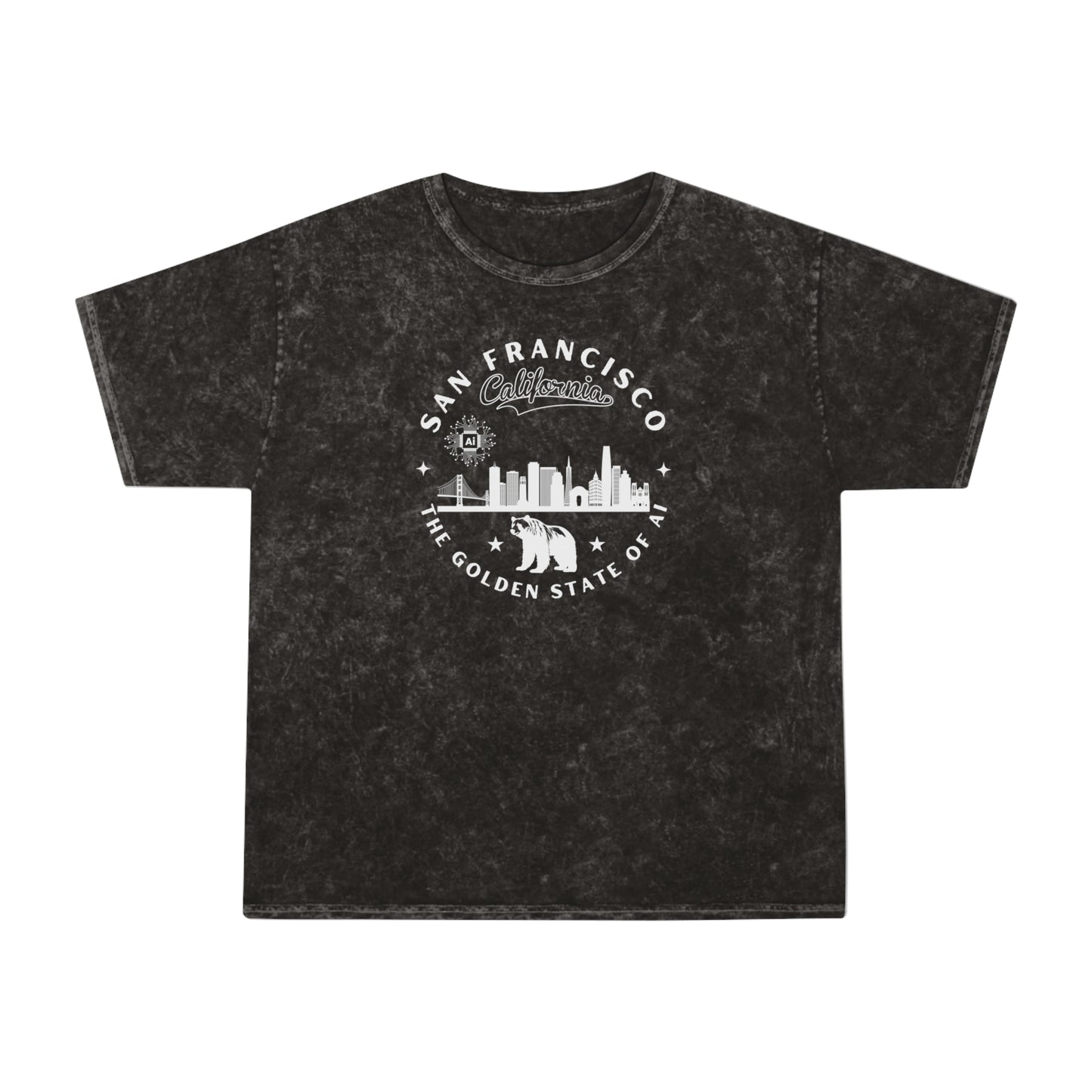 SF CA The Golden State of AI - Mineral Wash Tee
